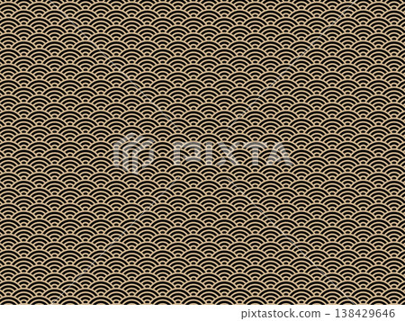 A luxurious Japanese-style background material featuring a golden wave pattern on a black background. A luxurious Japanese-style background material featuring a golden wave pattern on a black background. 138429646
