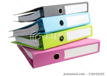 Colorful business binder in office on white. Colorful business binder in office on white. 138430285