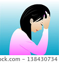 一個頭痛的女人的插圖 138430734
