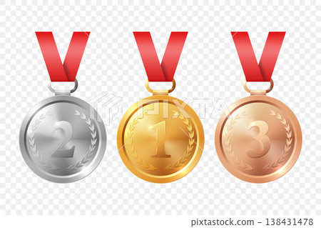 Vector 3d Blank Gold, Silver, Bronze Medal Icon Set. Award Medals for Sport. Medal Icon, Isolated. Medal Badges. Winner First Second Third Place Trophy Design Template for Championship Vector 3d Blank Gold, Silver, Bronze Medal Icon Set. Award Medals for Sport. Medal Icon, Isolated. Medal Badges. Winner First Second Third Place Trophy Design Template for Championship 138431478