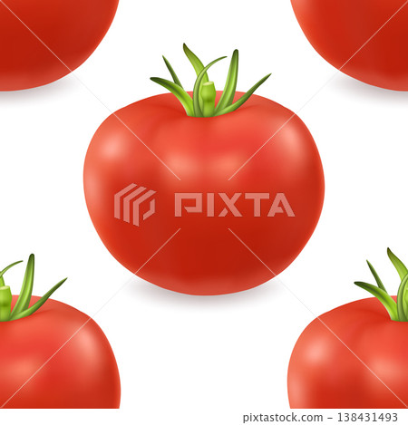 Seamless Tomato Pattern Background, Vector Illustration. Fresh Red Tomato Repeating Texture. Vegetable Food Wallpaper. Ripe Tomato Print, Kitchen Cooking Design, Healthy Nutrition Seamless Tomato Pattern Background, Vector Illustration. Fresh Red Tomato Repeating Texture. Vegetable Food Wallpaper. Ripe Tomato Print, Kitchen Cooking Design, Healthy Nutrition 138431493