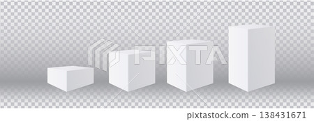 White pedestals or podium. White pedestals or podium. 138431671