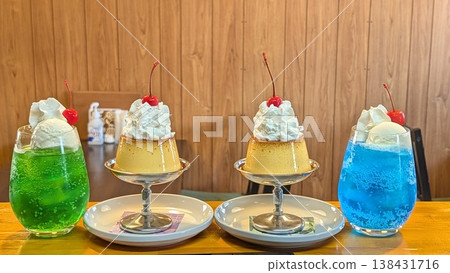 Cream soda and retro pudding Cream soda and retro pudding 138431716