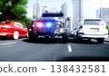 An swat police driving fast on a city street. 3d rendering. 138432581