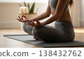 Fitness woman stretching her legs. Fit female runner doing stretches. Yoga 138432762