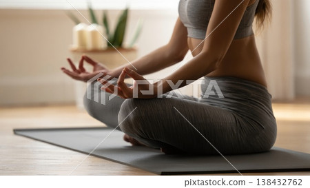 Fitness woman stretching her legs. Fit female runner doing stretches. Yoga 138432762
