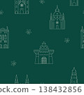 Kyiv seamless pattern with famous buildings, landmarks 138432856