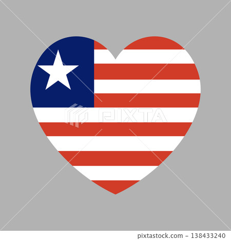 Liberia flag sticker, badge in heart shape. National heart shaped Liberia flag button, icon. Liberia heart flag banner. Liberia flag sticker, badge in heart shape. National heart shaped Liberia flag button, icon. Liberia heart flag banner. 138433240