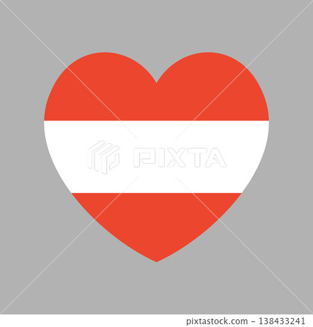 National Austria flag icon, sticker in heart shape. Flag of Austria heart shaped badge, button, sign, banner. National Austria flag icon, sticker in heart shape. Flag of Austria heart shaped badge, button, sign, banner. 138433241