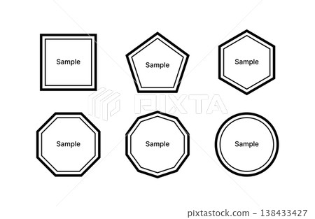 Japanese-style polygonal simple double frame set, black Japanese-style polygonal simple double frame set, black 138433427