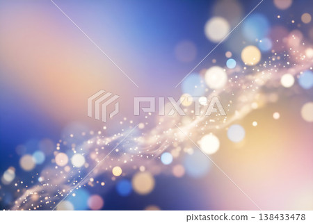 A dreamy, light-particle bokeh background with a blue-pink gradient. 138433478