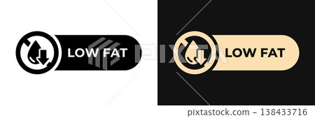Premium Low Fat label vector design for packaging. Fat free icon gold illustration, logo, symbol, sign, stamp, tag, emblem, mark or seal for package. Cholesterol free product sticker. Premium Low Fat label vector design for packaging. Fat free icon gold illustration, logo, symbol, sign, stamp, tag, emblem, mark or seal for package. Cholesterol free product sticker. 138433716