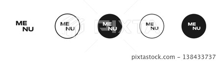 Hamburger menu buttons vector icon set. Web or mobile app navigation interface signs. Website or application creative UI design elements isolated. Circle burger menu for home or drop list option. Hamburger menu buttons vector icon set. Web or mobile app navigation interface signs. Website or application creative UI design elements isolated. Circle burger menu for home or drop list option. 138433737