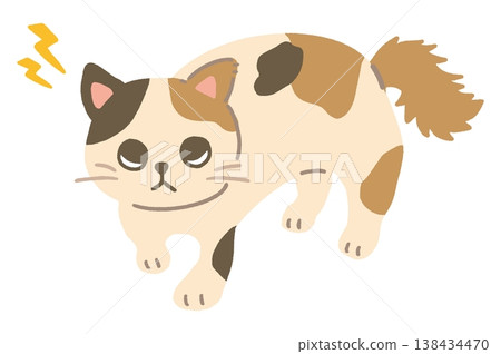 Cute vector illustration of a wary cat: "Are you gonna do it?" Cute vector illustration of a wary cat: "Are you gonna do it?" 138434470