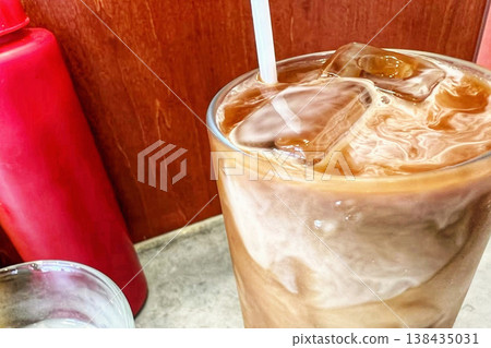 Iced coffee in a glass Iced coffee in a glass 138435031