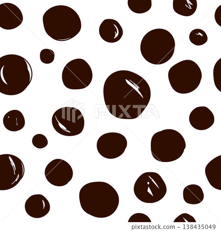 Hand Drawn Doodle Seamless Pattern With Abstract Black Dots. Vector hand drawn illustration 138435049