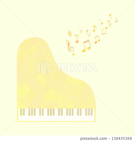 Yellow piano (watercolor-style vector) Yellow piano (watercolor-style vector) 138435169