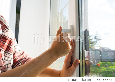 Home window opening with hand control on quality fitting, draft prevention, comfort regulation, installation and window business, improved acoustics. Home window opening with hand control on quality fitting, draft prevention, comfort regulation, installation and window business, improved acoustics. 138435678