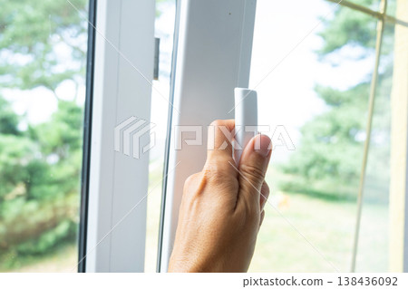 Adjustable PVC window opening for optimal ventilation, energy-saving double glazing, stylish hardware, professional window installation and mounting. Adjustable PVC window opening for optimal ventilation, energy-saving double glazing, stylish hardware, professional window installation and mounting. 138436092