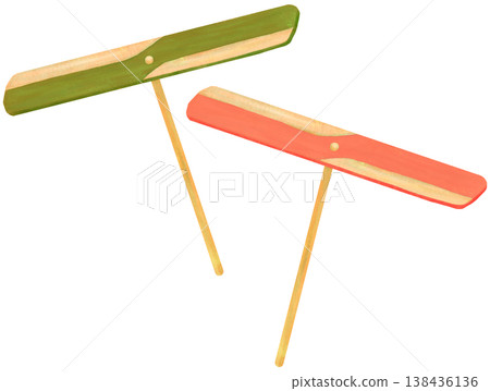 Illustration of a green and red bamboo dragonfly 138436136