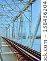 鐵橋上鐵軌的深度以及桁架結構的幾何圖案。 138436204