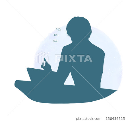 A man in a hurry, a laptop computer, silhouette A man in a hurry, a laptop computer, silhouette 138436315