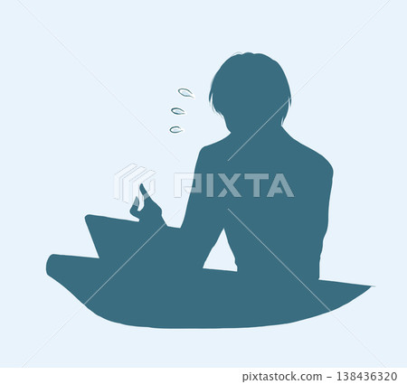 一個行色匆匆的男人，一台筆記型電腦，一個剪影 138436320