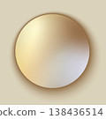 Golden Round Button Badge. Vector illustration 138436514