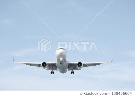 A huge passenger plane is landing in airport of Phuket, Thailand, a bottom view  138436664