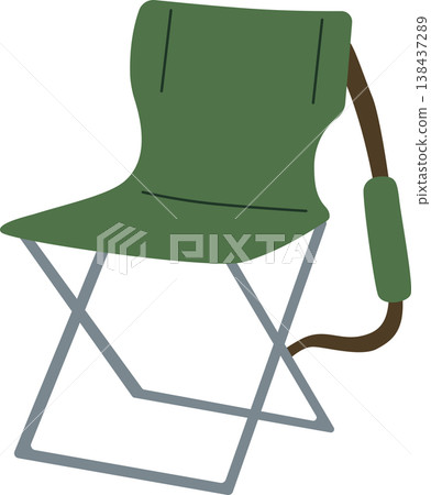 Portable Camping Folding Chair Illustration Minimal Flat Style Portable Camping Folding Chair Illustration Minimal Flat Style 138437289