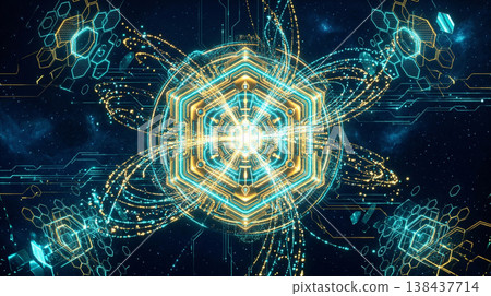 量子處理器(QPU)與量子糾纏概念:近未來圖景 量子處理器(QPU)與量子糾纏概念:近未來圖景 138437714