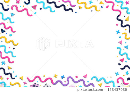 Colored abstract frame of wavy shapes. Space for text. Colored abstract frame of wavy shapes. Space for text. 138437986