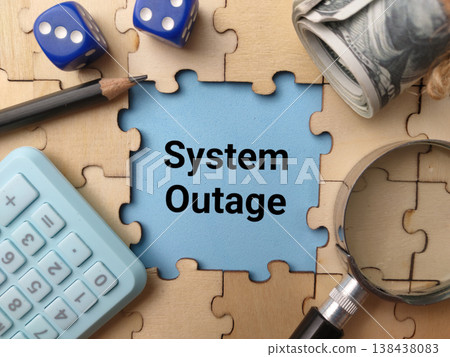 This image represents a System Outage concept, often used in IT or business contexts to signify that services are temporarily unavailable. This image represents a System Outage concept, often used in IT or business contexts to signify that services are temporarily unavailable. 138438083