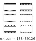 Set of six black photo frame templates on white background 138439126