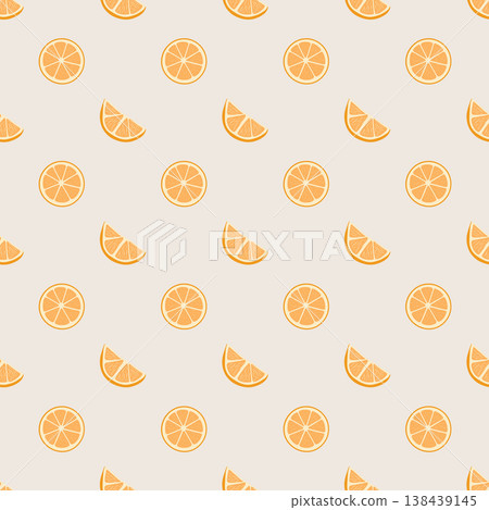 Fresh orange fruit slices creating seamless pattern background Fresh orange fruit slices creating seamless pattern background 138439145