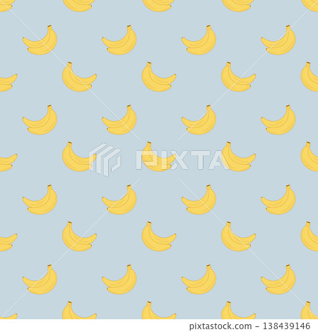Banana fruit seamless pattern over blue background 138439146