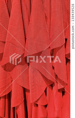 Close-up of bright red fabric 138439528