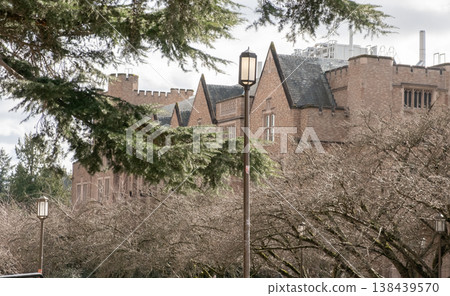 University of Washington, Seattle, Washington State, USA  03-16-2025 - There are historical buildings and symbols on the university grounds. 138439570