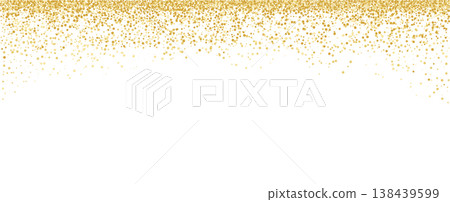 Golden confetti and glitter particles create a festive background with sparkling dots, perfect for celebrations, party designs, and decorative gold-themed projects. Golden confetti and glitter particles create a festive background with sparkling dots, perfect for celebrations, party designs, and decorative gold-themed projects. 138439599