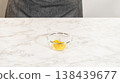 Freshly grated lemon zest in a small glass bowl, ready to infuse a citrusy flavor into lemon spritz cookies. 138439677