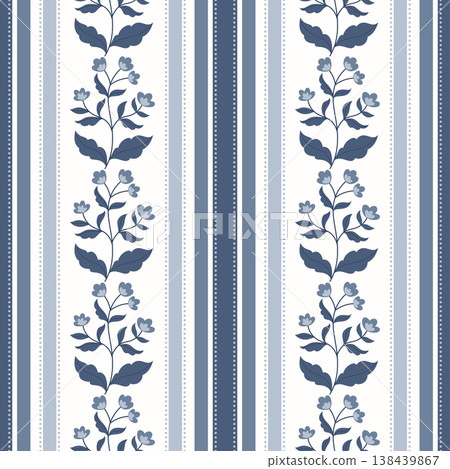 Floral vertical striped seamless pattern Floral vertical striped seamless pattern 138439867