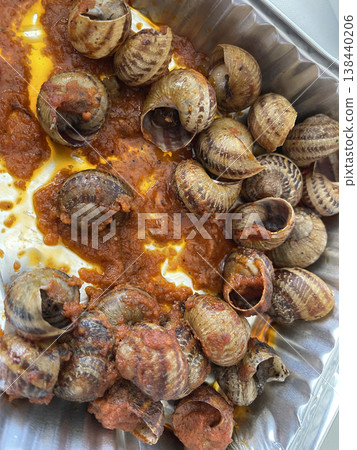 Cooked Snails Traditional Mediterranean Dish Cooked Snails Traditional Mediterranean Dish 138440206