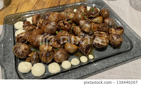 Cooked Snails Traditional Mediterranean Dish 138440207