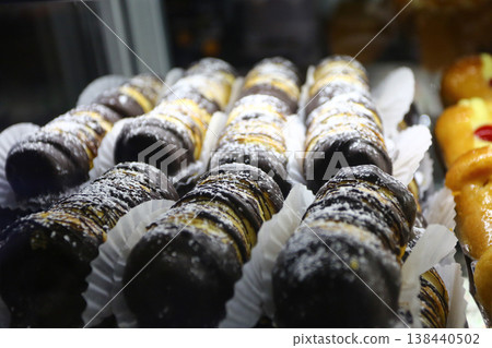 Authentic Italian Cannoli Dessert with Cream Filling 138440502