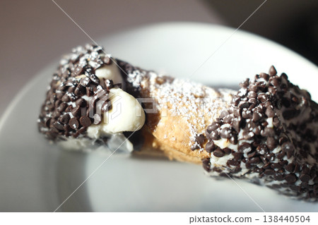 Authentic Italian Cannoli Dessert with Cream Filling 138440504