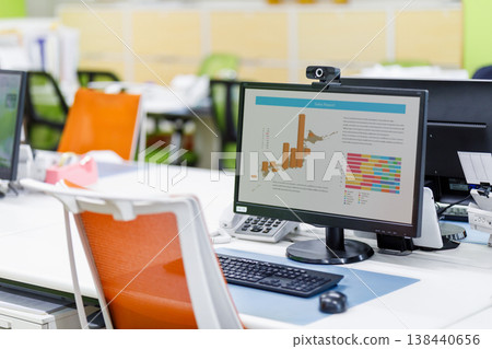 Unmanned business office computers 138440656