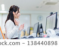 Female employees holding remote meetings in the office 138440898