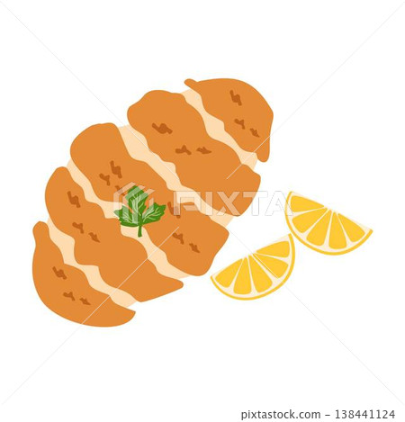 wiener schnitzel a clasic austrian dish illustration wiener schnitzel a clasic austrian dish illustration 138441124