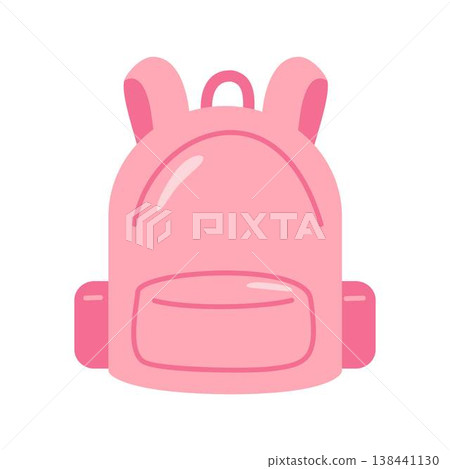 pink school backpack illustration 138441130