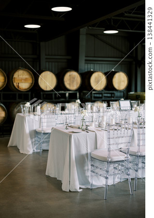 Elegant Wine Event. Sophisticated Reception With Wine And Glassware Elegant Wine Event. Sophisticated Reception With Wine And Glassware 138441329
